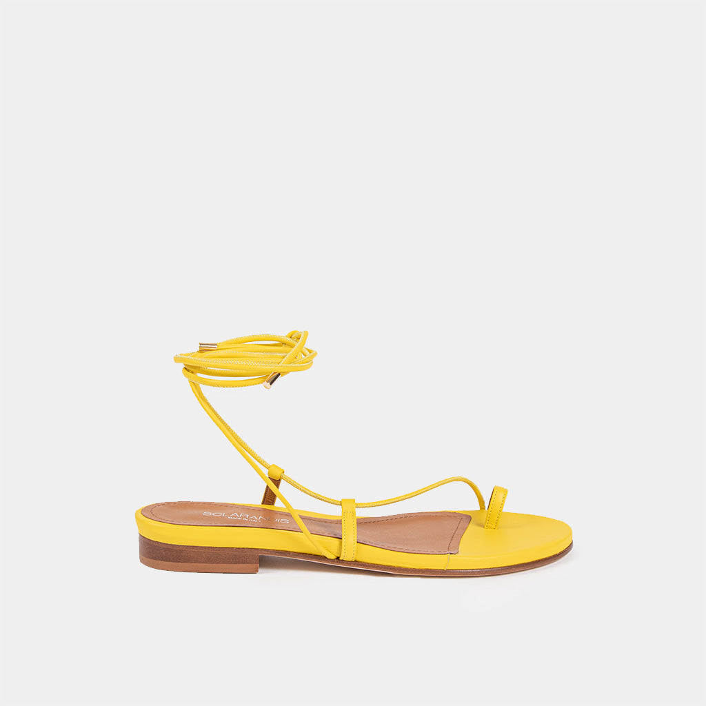 Positano | Gladiator Yellow Nappa Sandal – SCLARANDIS