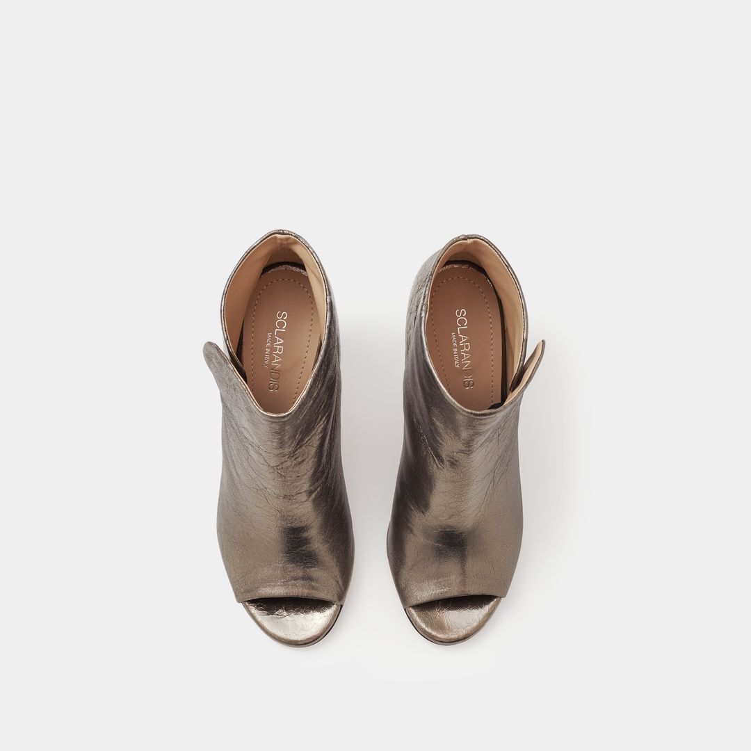 ALESSA peep toe boot Crinkled Old Bronze – SCLARANDIS