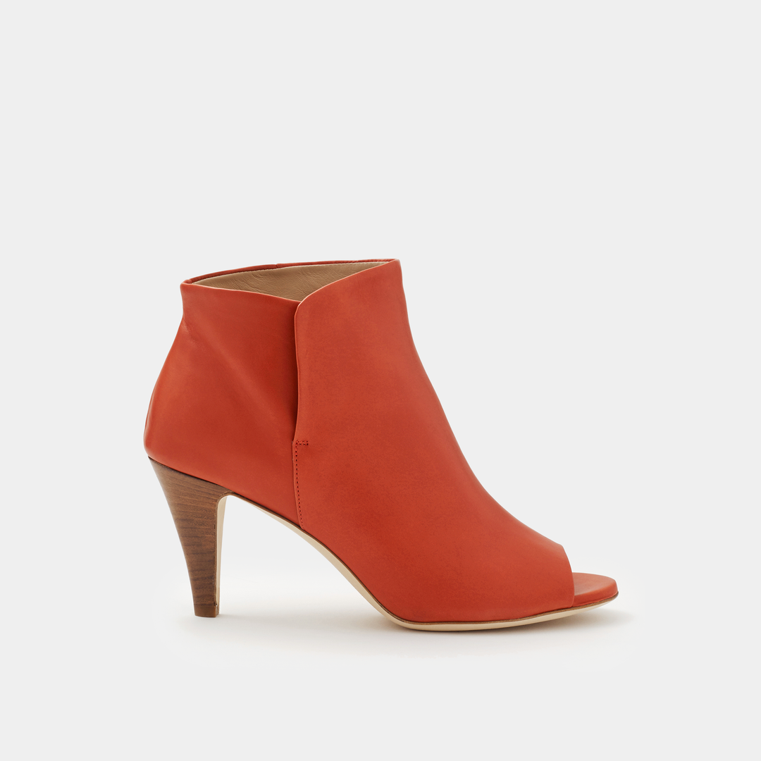 Sclarandis Alessa Peep Toe Boot Rust Calf