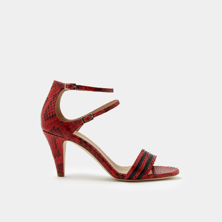 Sclarandis Alice Sandal Red Python