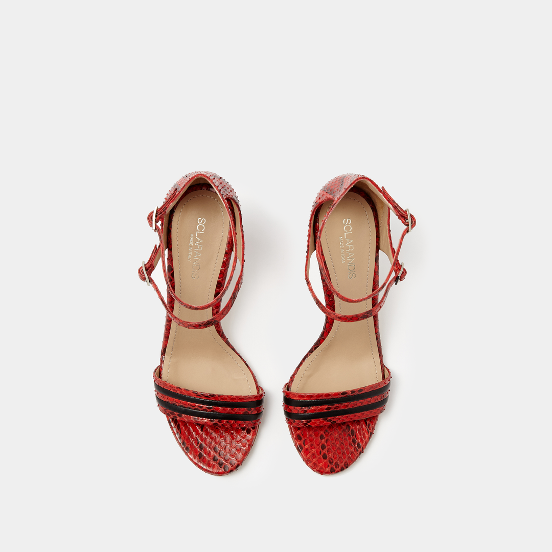 Sclarandis Alice Sandal Red Python