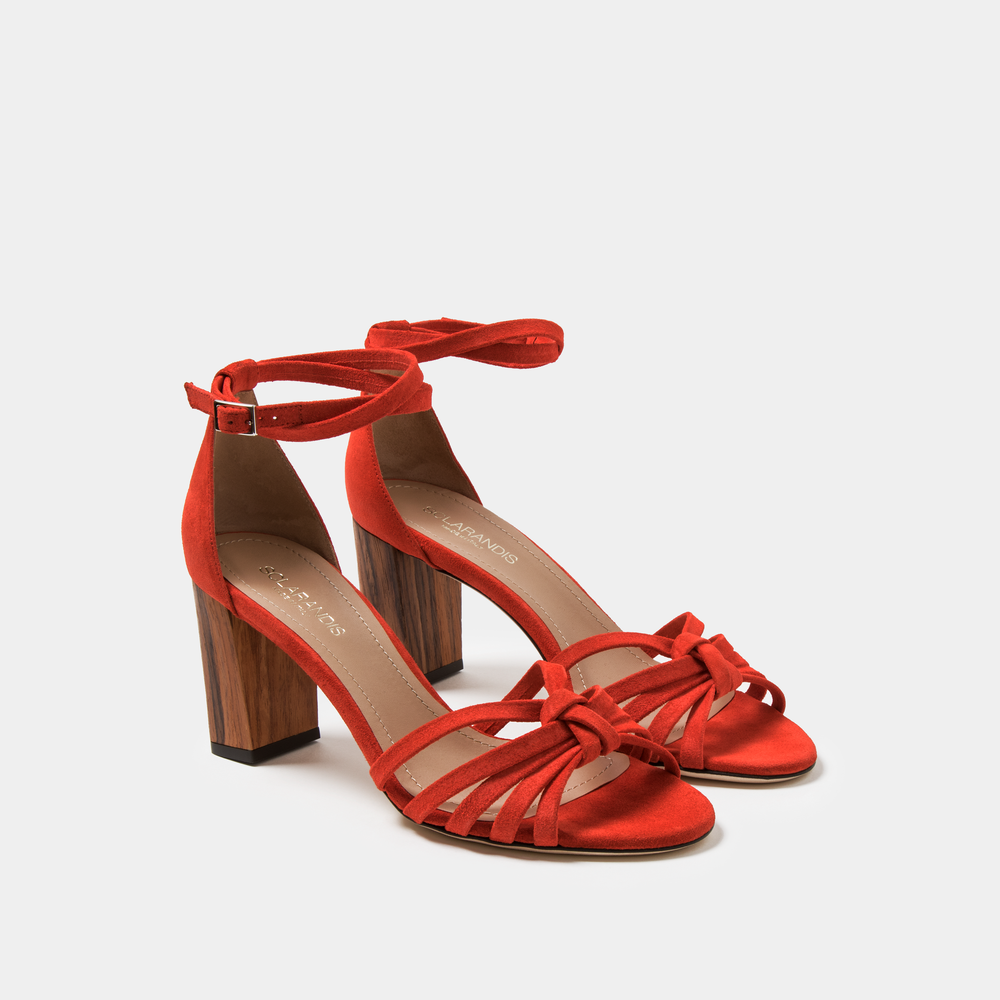 Sclarandis Anita Sanda Red Suede with block heel