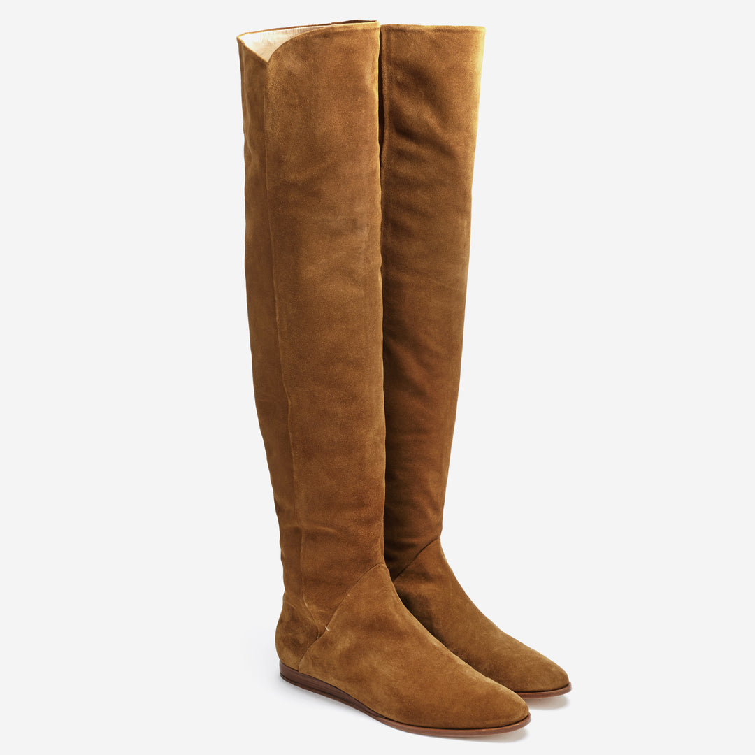 Sclarandis - Anna Over The Knee Boot - Tan Suede - Isometric View