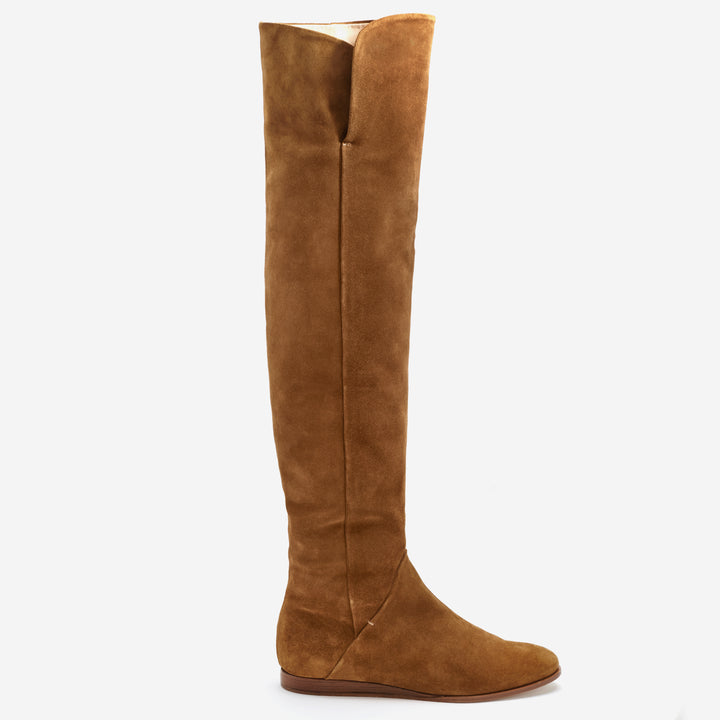 Sclarandis - Anna Over The Knee Boot - Tan Suede - Side View
