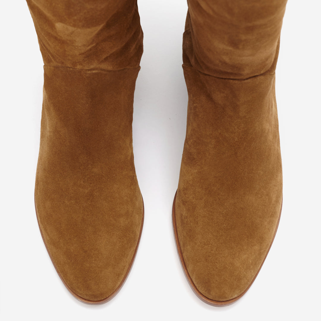 Sclarandis - Anna Over The Knee Boot - Tan Suede - Top View