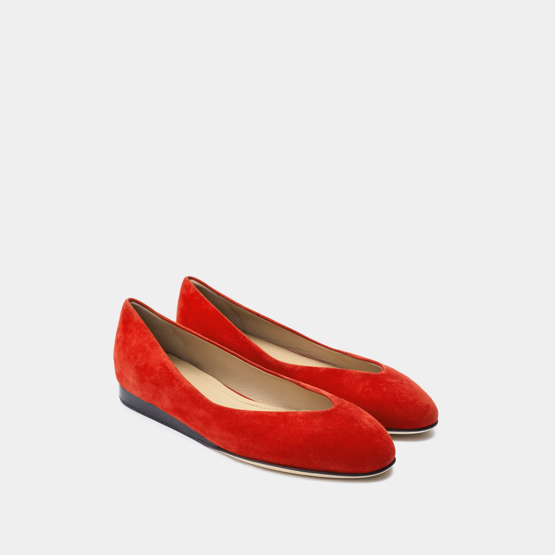 Sclarandis Nina Ballerina red suede