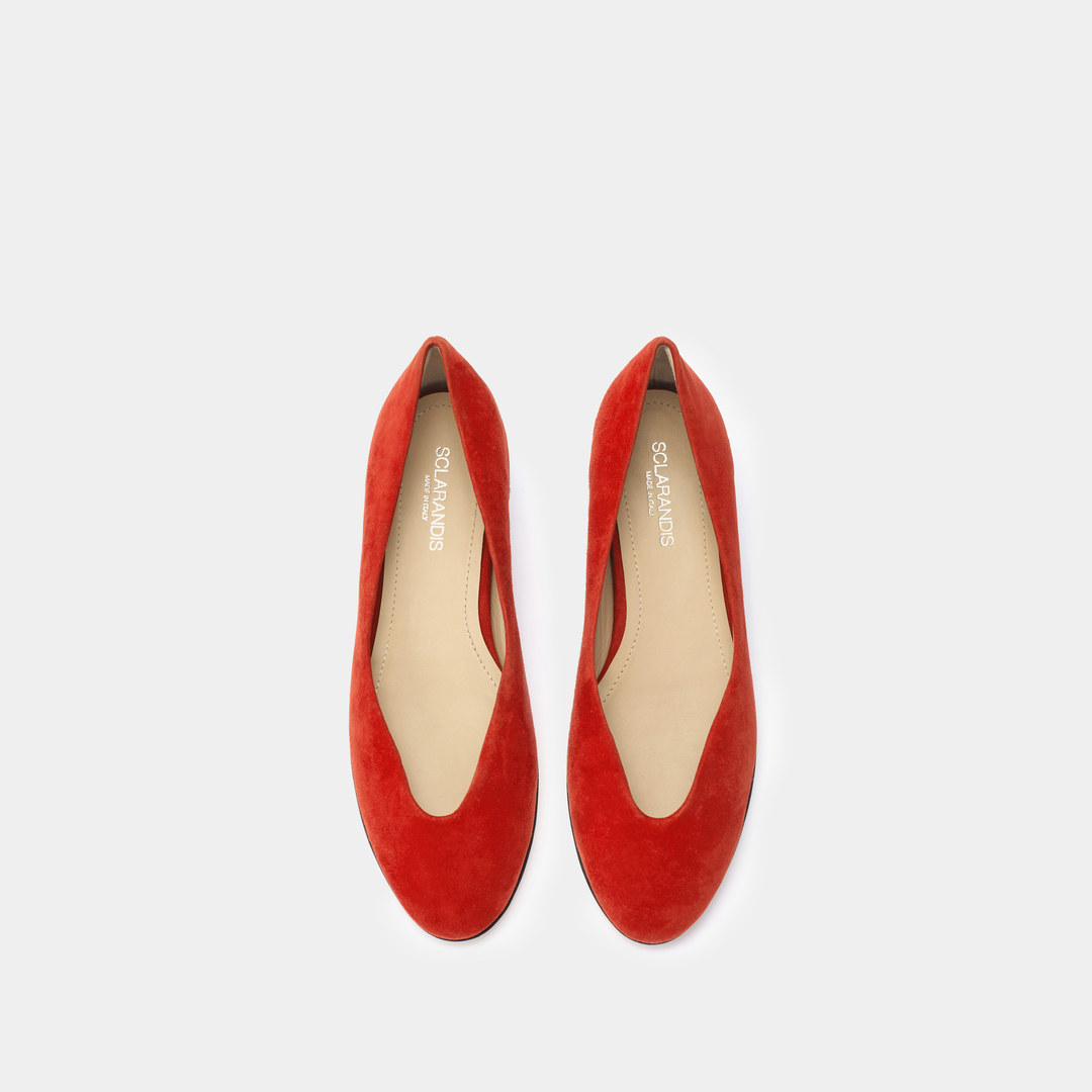 Sclarandis Nina Ballerina red suede