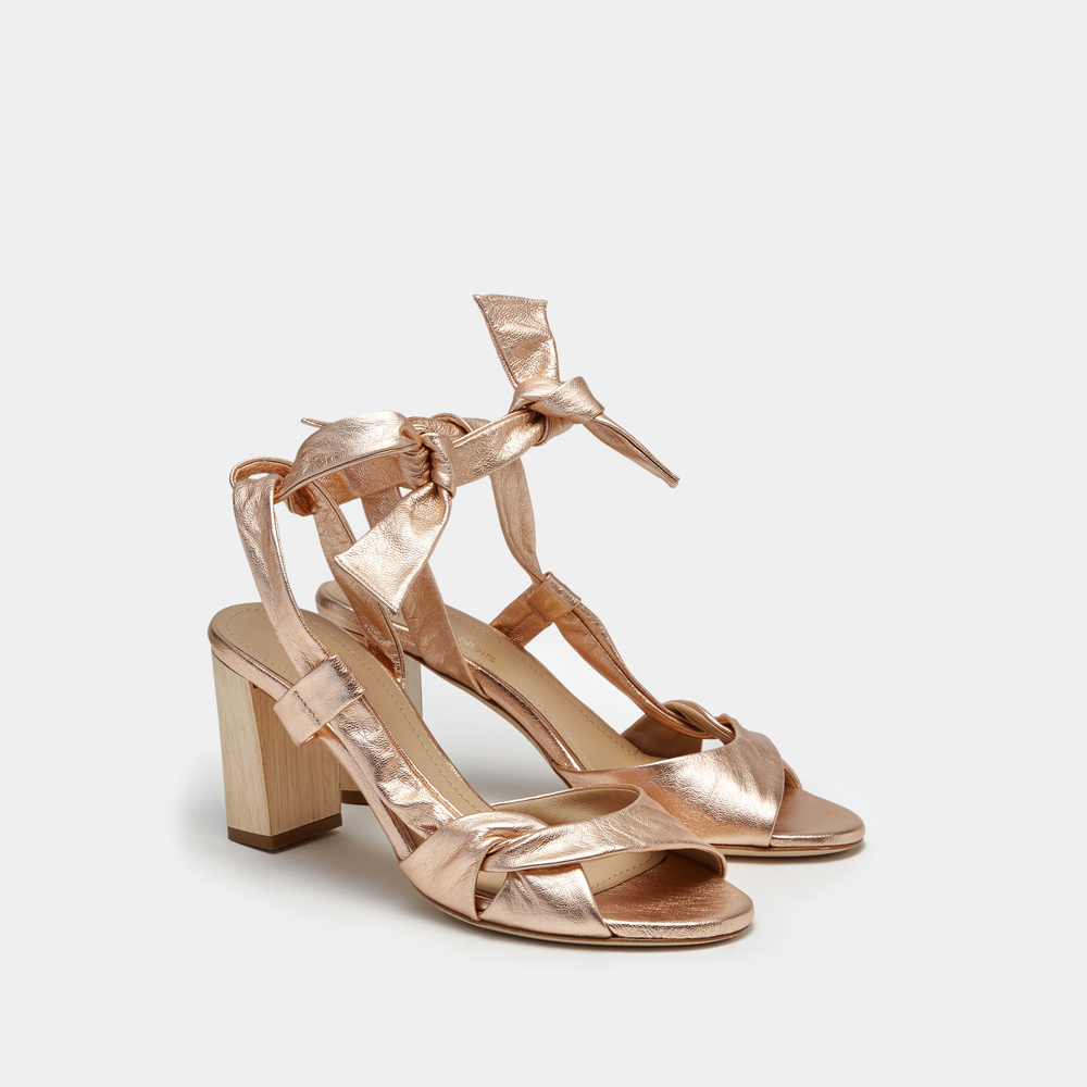 Sclarandis Ravello Rose Gold Sandal with a block heel
