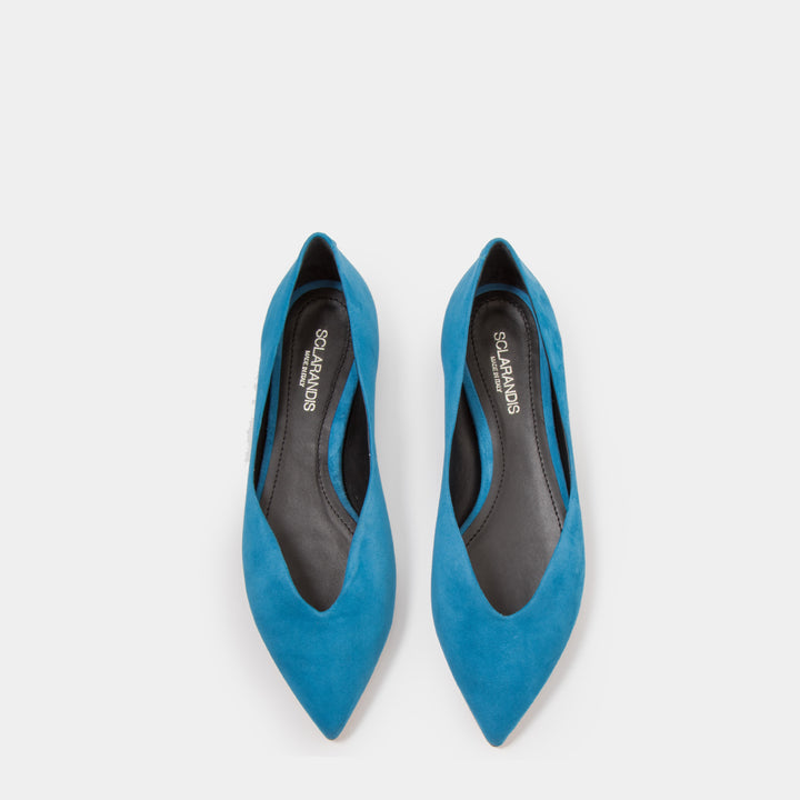 Azure suede Pointy toe flat slip-on