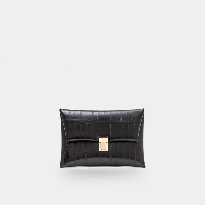 Black Eel Leather Clutch 