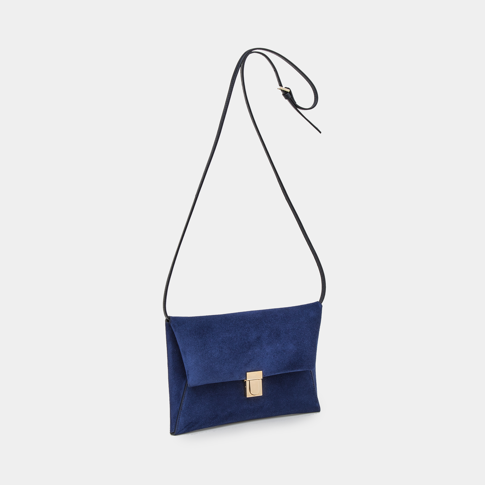 Midnight blue suede Clutch