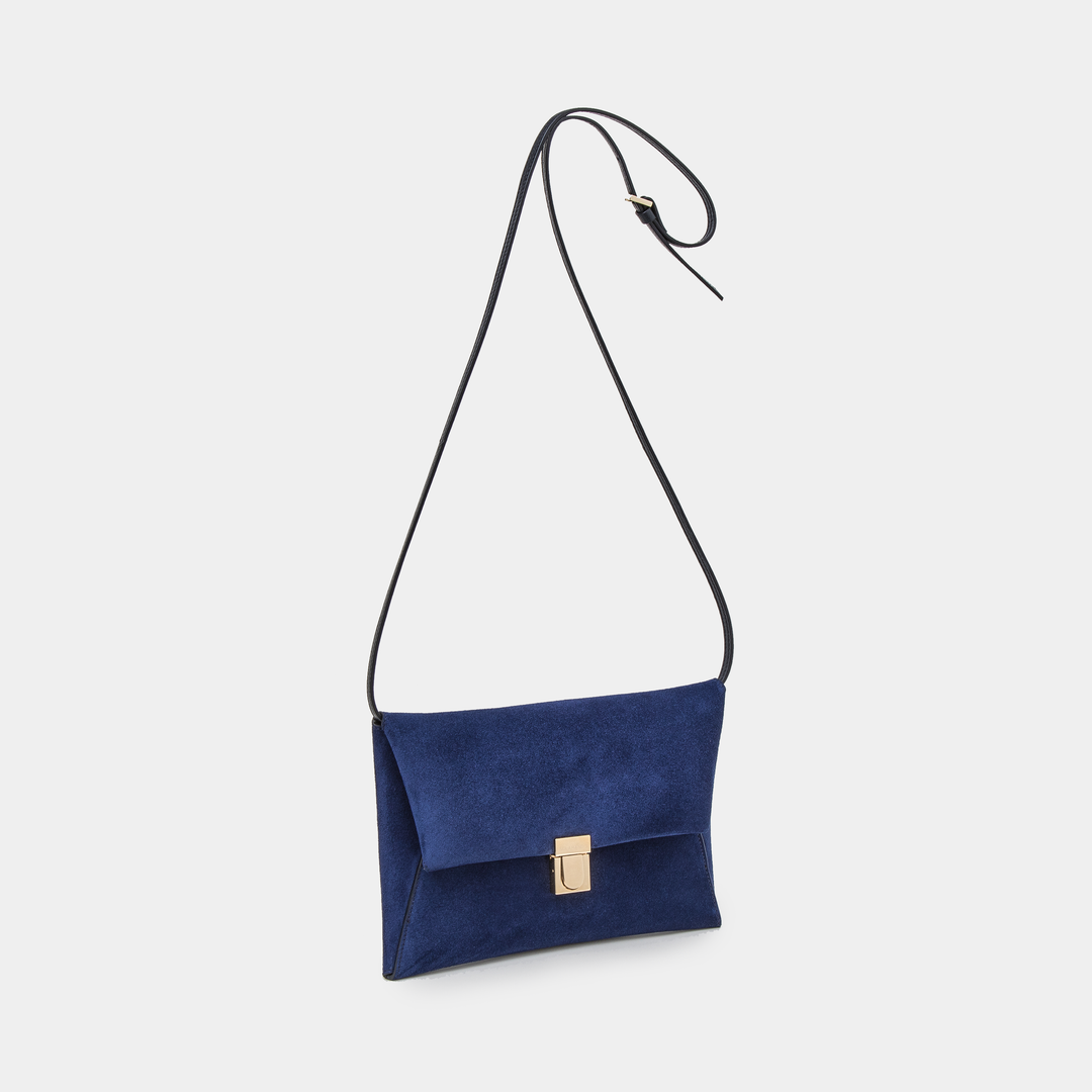 Midnight blue suede Clutch