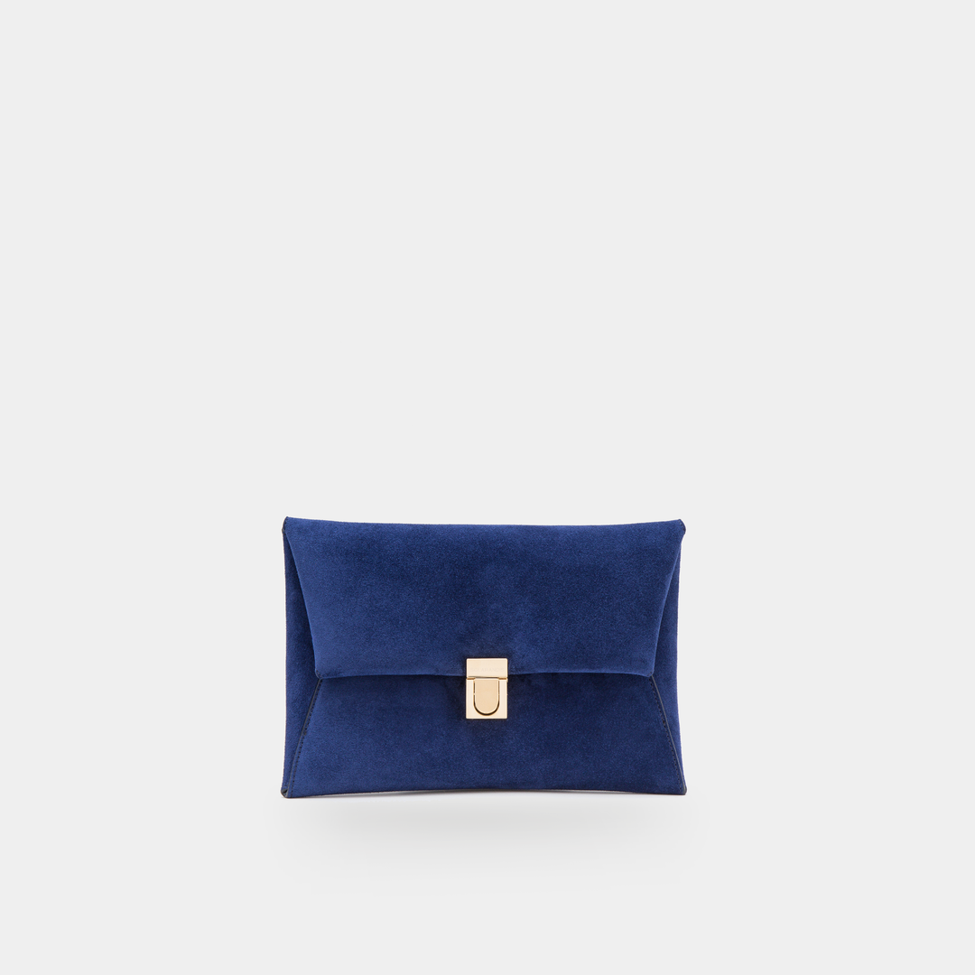 Midnight blue suede Clutch