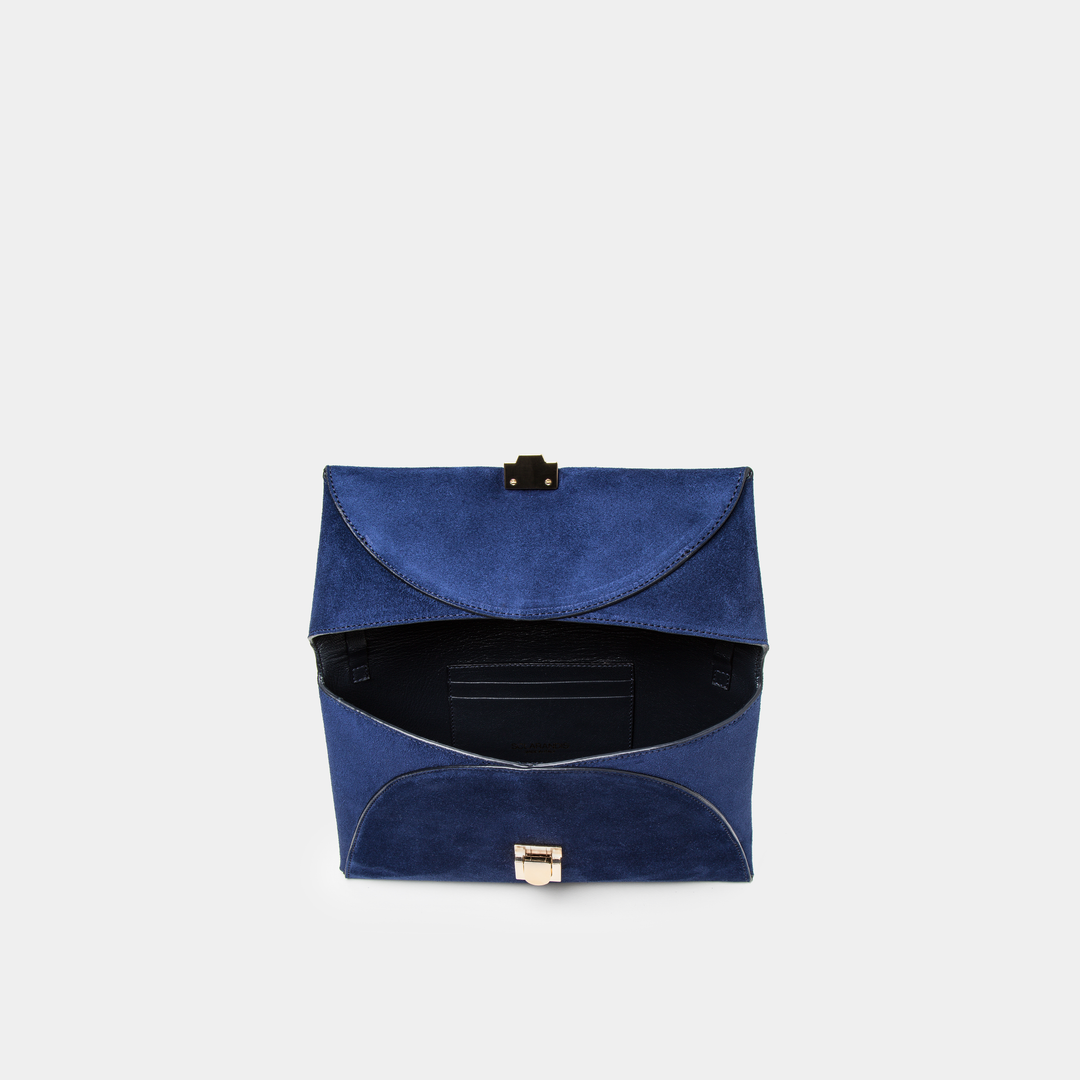 Midnight blue suede Clutch