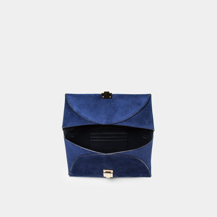 Midnight blue suede Clutch