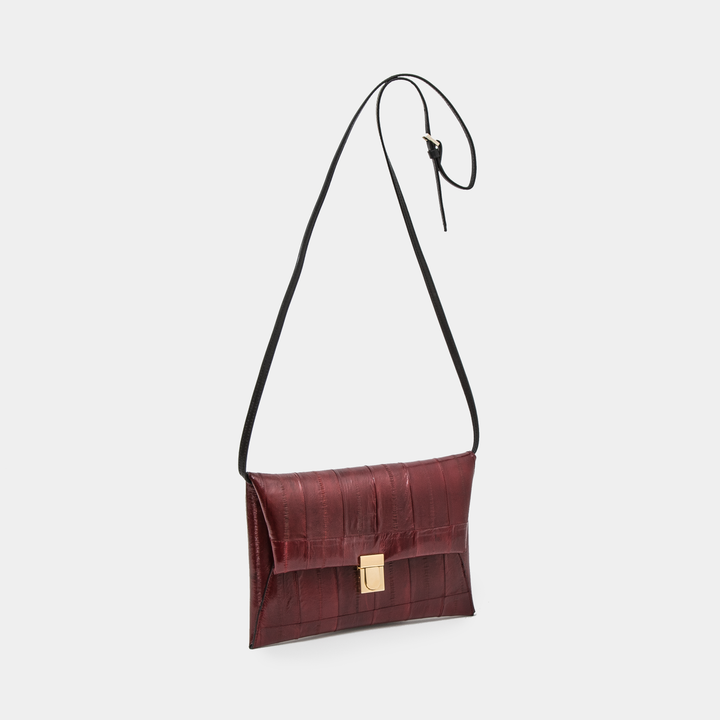 Burgundy Eel Leather Clutch