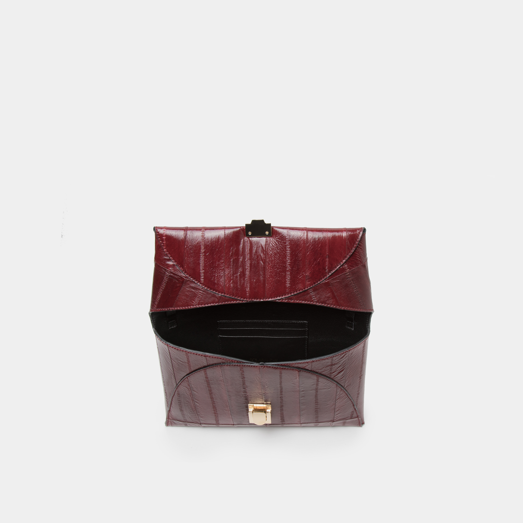 Burgundy Eel Leather Clutch