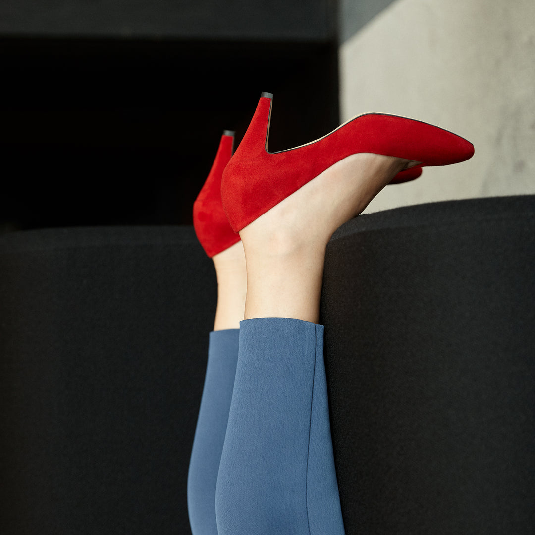 Sclarandis - Stella Pump - Red Suede - Editorial